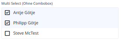 Beispiel Select Multi Ohne Combobox