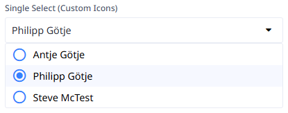 Beispiel Select Single Custom Icons